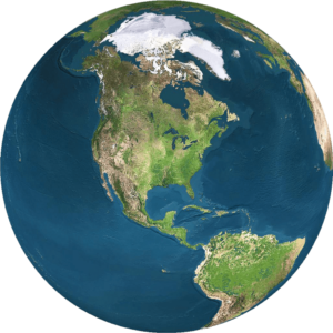 Satellite Map USA Canada
