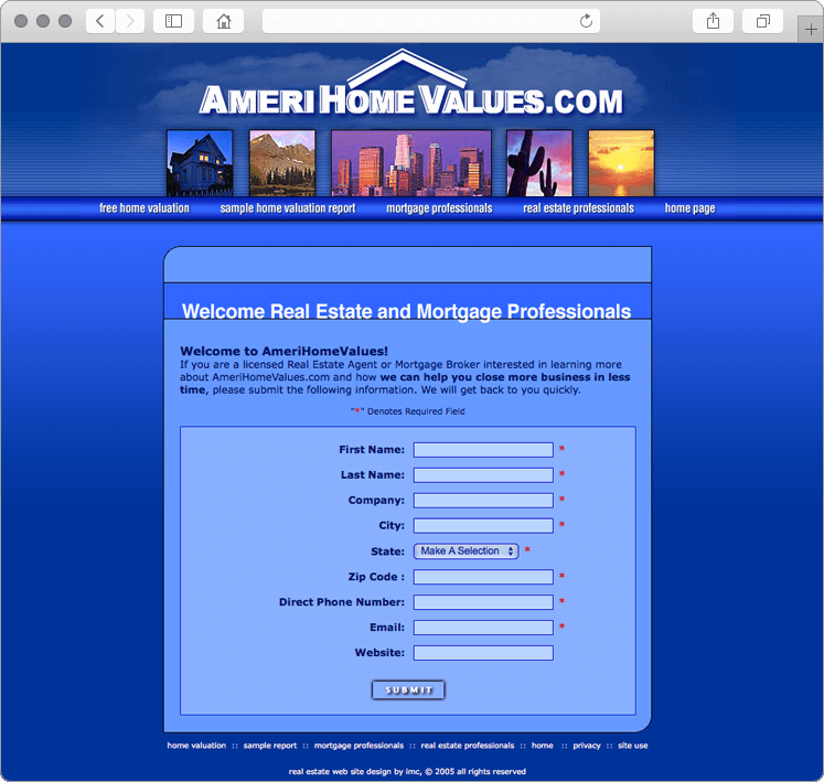 American Home Values Website Design - Mortgage & Real Estate Professionals