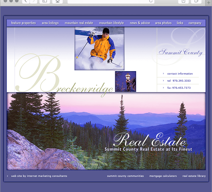 Breckenridge CO Real Estate Agent Website Design