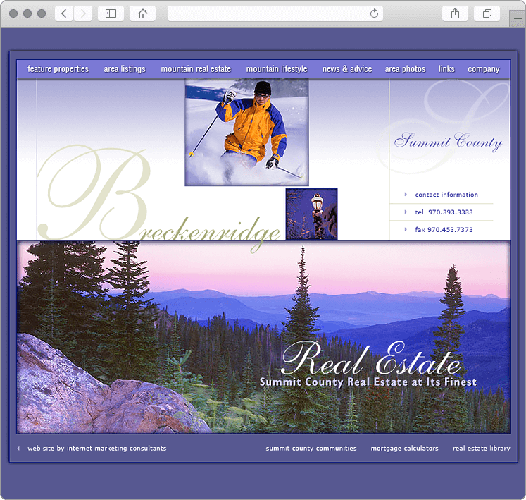 Breckenridge CO Real Estate Agent Website Design