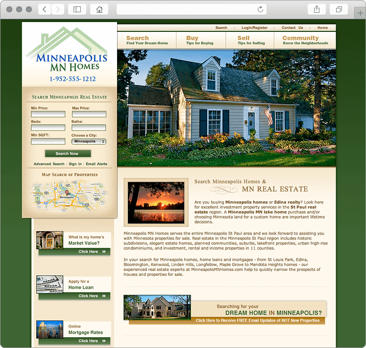 Minneapolis MN Real Estate Website Design Minneapolis MN Real Estate Website Design