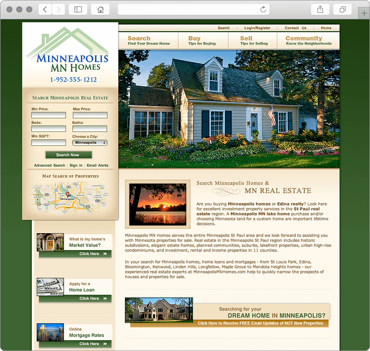 Minneapolis MN Real Estate Website Design