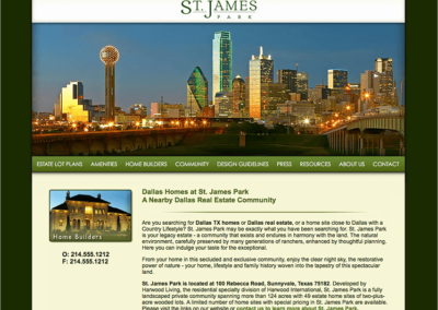 Planned Community Website for Dallas Real Estate Developer