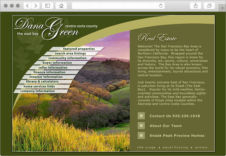 East Bay Contra Costa County Real Estate Website Design