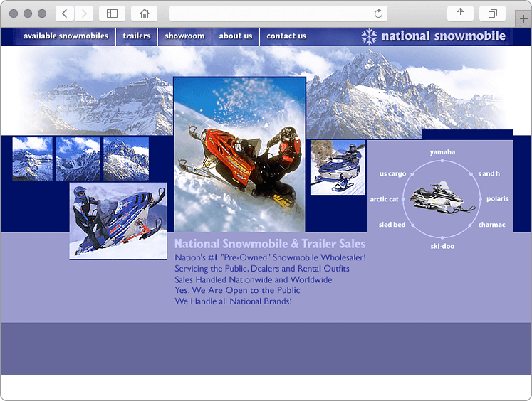 Snowmobiles for Sale Small Business Website