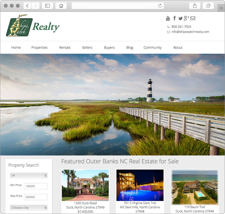 Outer Banks NC Real Estate Website Design