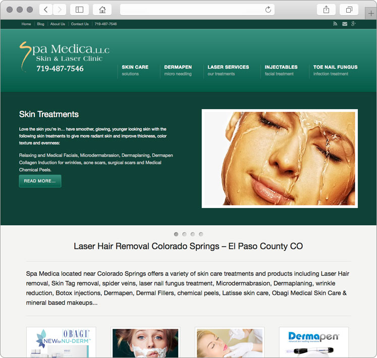 Skin Laser Medical Spa Website Design