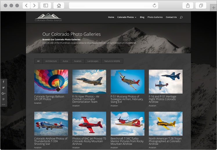 Colorado Photography Web Design - Custom Galleries
