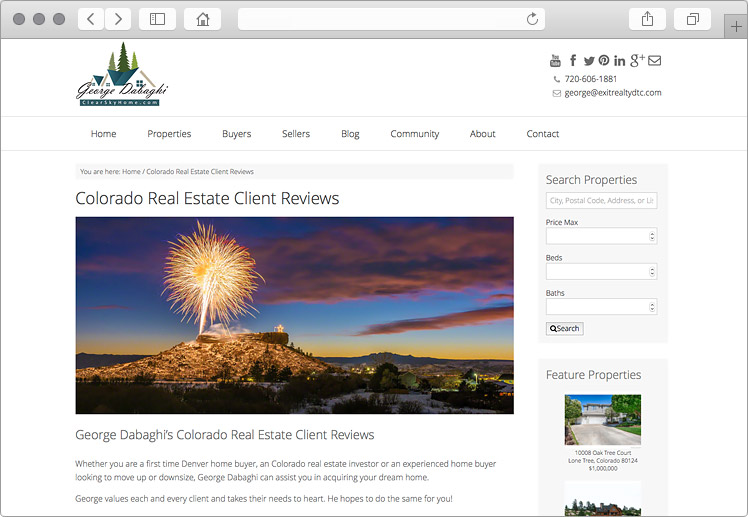 Denver Real Estate Agent Website - Testimonials Section Denver Real Estate Agent Website - Testimonials Section