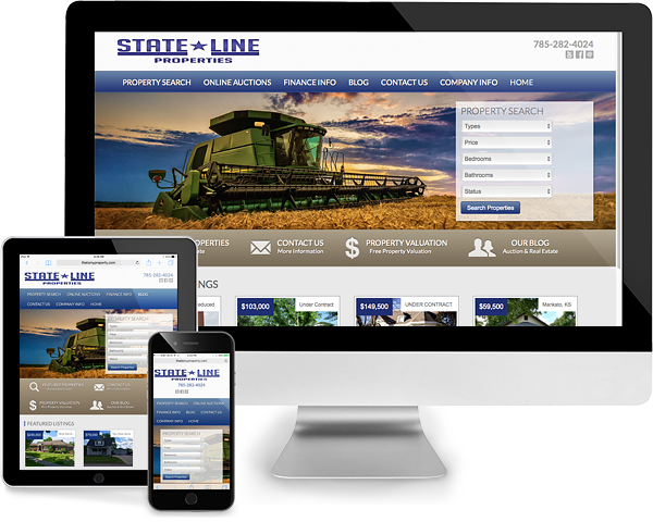 Mobile Responsive Kansas Real Estate for Sale and for Auction Website Design Mobile Responsive Kansas Real Estate for Sale and for Auction Website Design