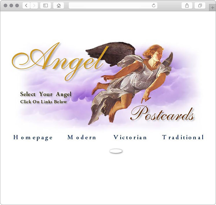 Angel Postcards Website Design