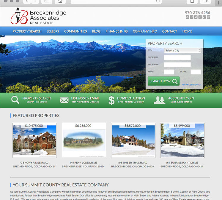 Breckenridge Homes for Sale Website Design