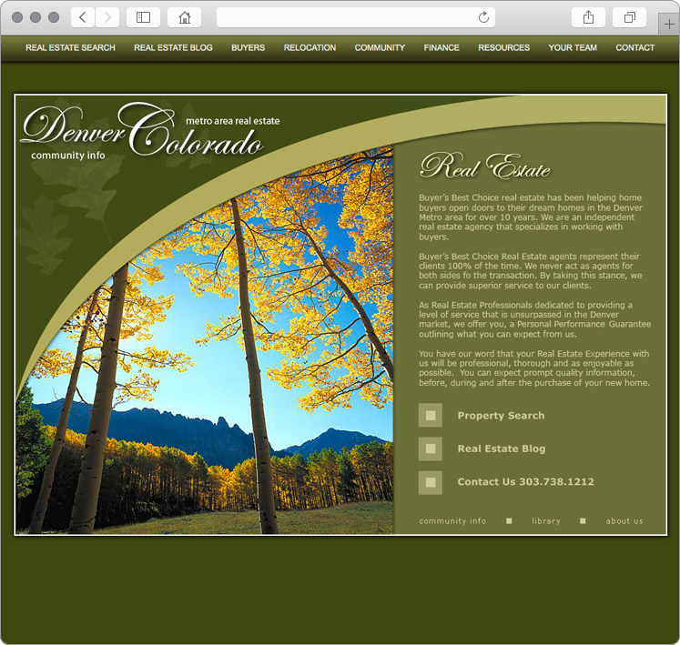 Denver Colorado Real Estate Company Web Design