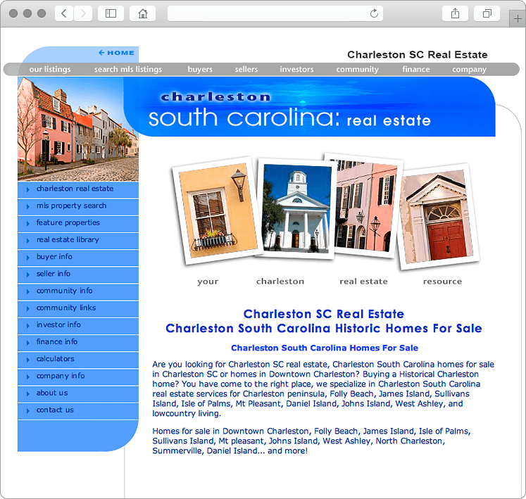 Charleston SC Real Estate Website Design Charleston SC Real Estate Website Design