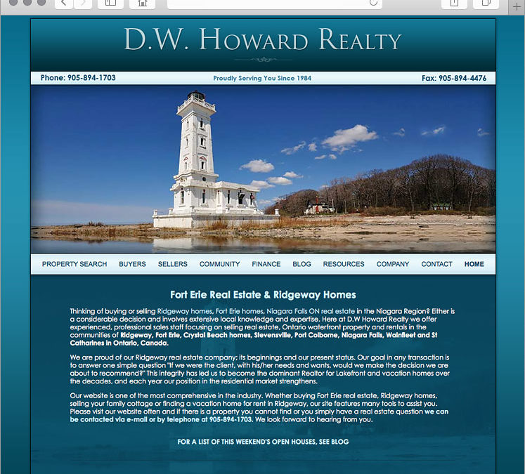 Ridgeway Ontario Real Estate Website Design