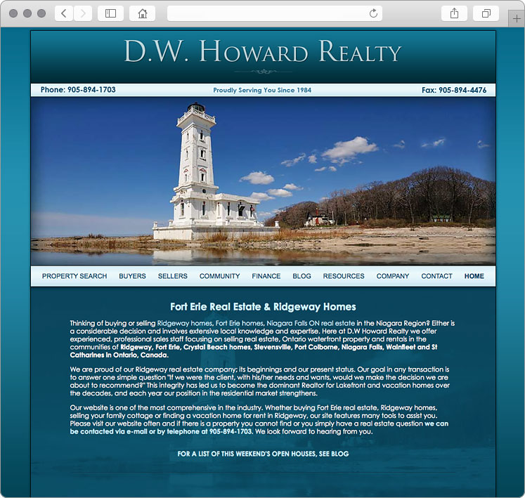 Ridgeway Ontario Real Estate Website Design