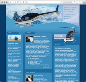 Denver Helicopter Charters Website Design