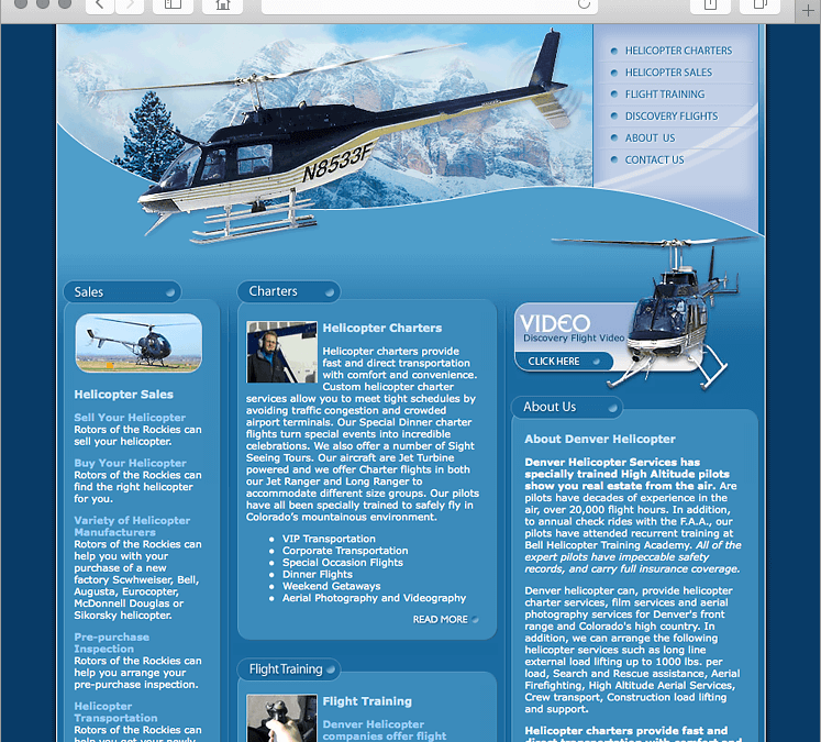 Denver Helicopter Charters Website