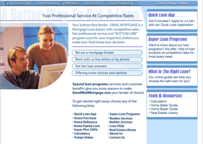 Email Mortgage Lender Website Design