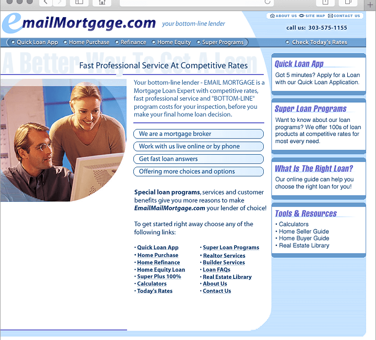 Email Mortgage Lender Website Design
