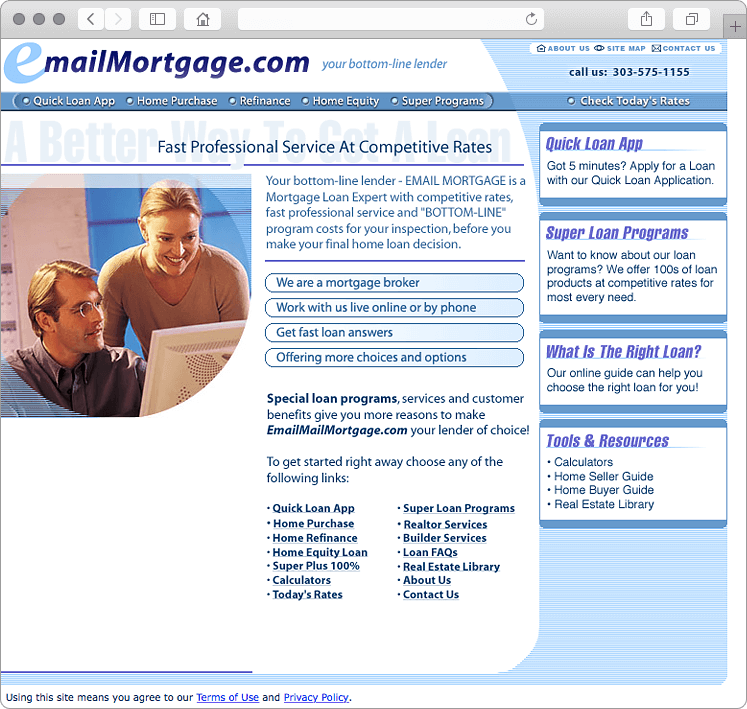 Email Mortgage Lender Website Design Email Mortgage Lender Website Design