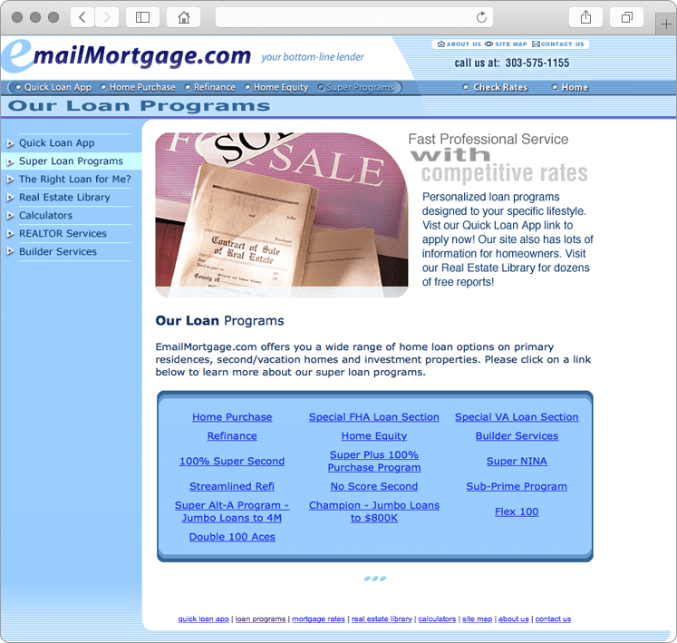 Email Mortgage Lender Loan Programs