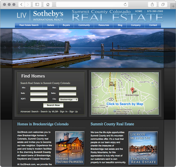 Breckenridge Colorado Sotheby's Real Estate Agent Website
