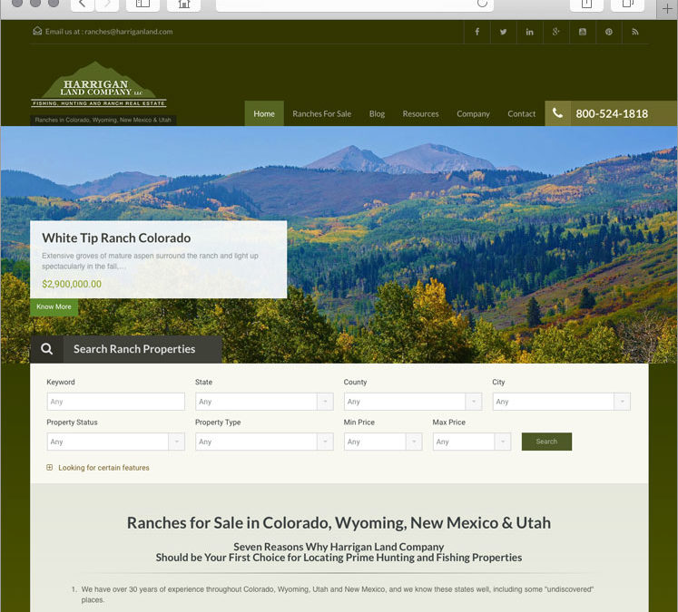 Land and Ranch Website Design
