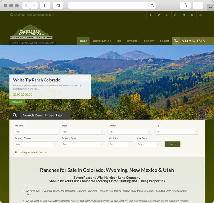 Land and Ranch Website Design Land and Ranch Website Design