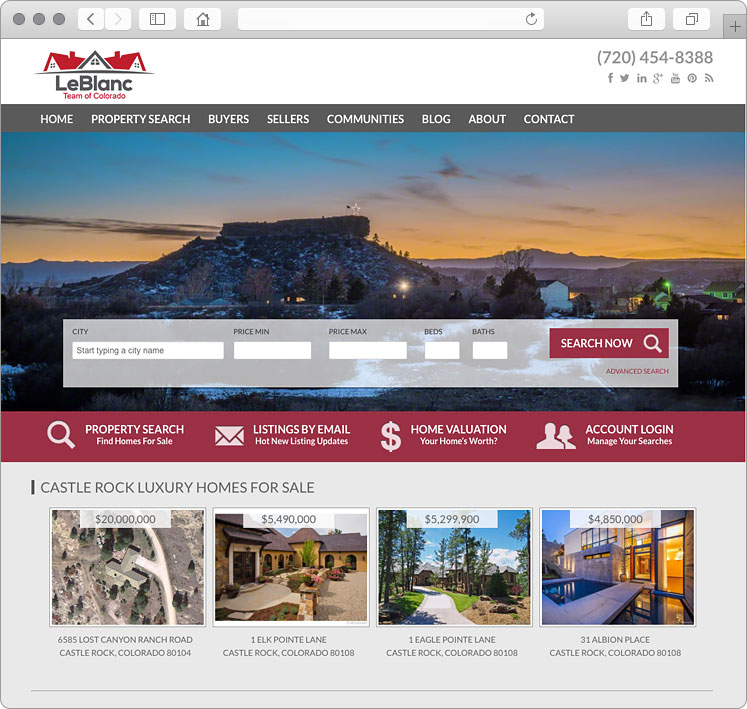 Castle Rock Colorado Real Estate Team Website Design