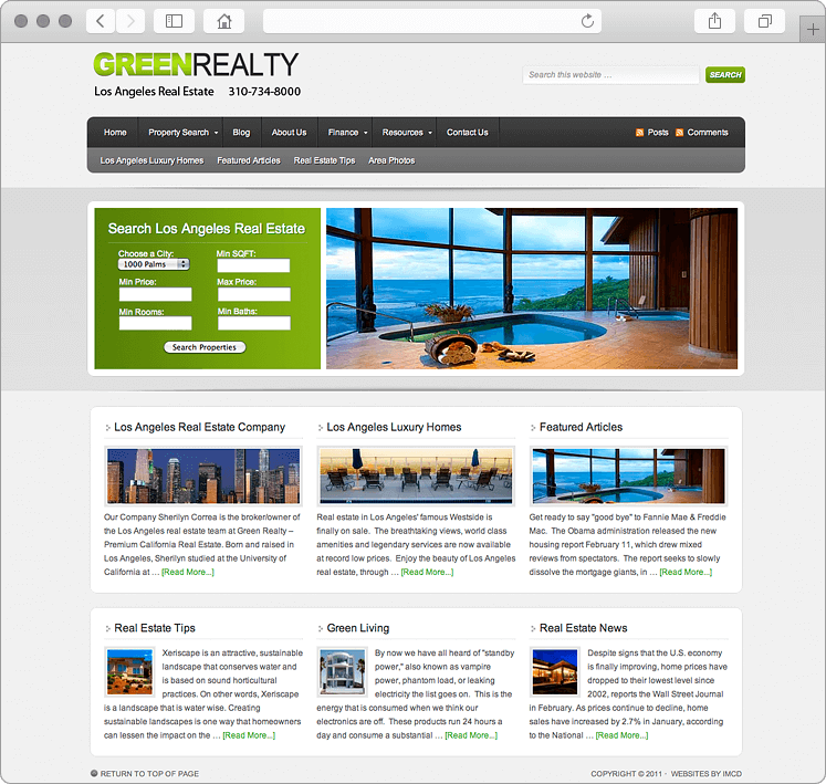 Los Angeles California Real Estate Company Website Design Los Angeles California Real Estate Company Website Design