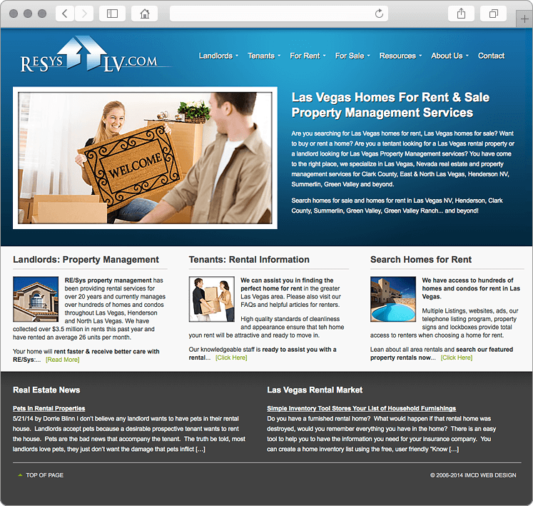 Las Vegas Property Management Company Website Design