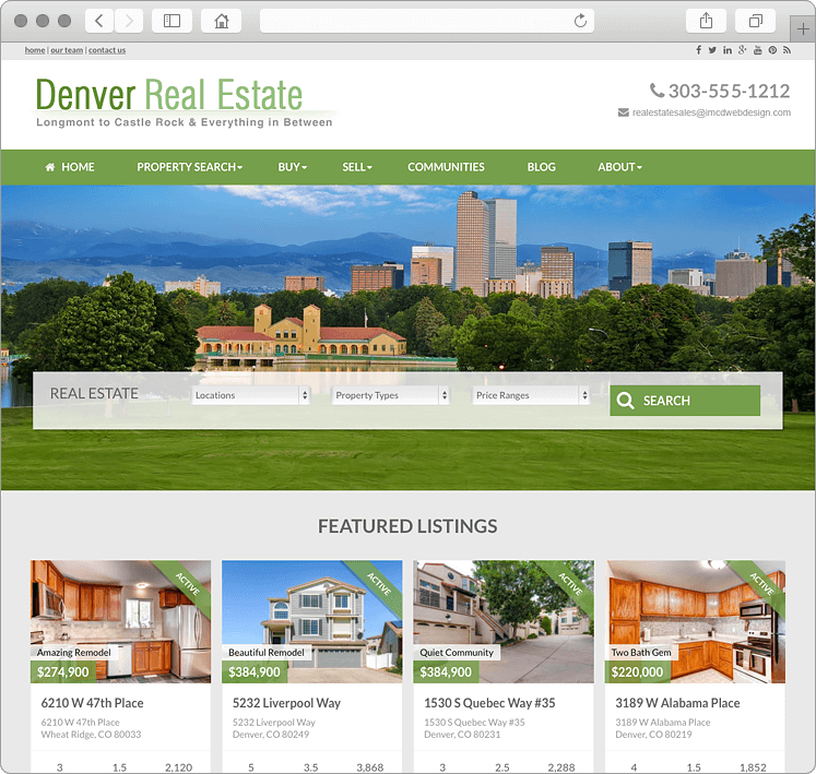 Denver Real Estate Brokerage Website Design