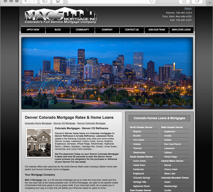 Denver Mortgage Homes Loans Website Design