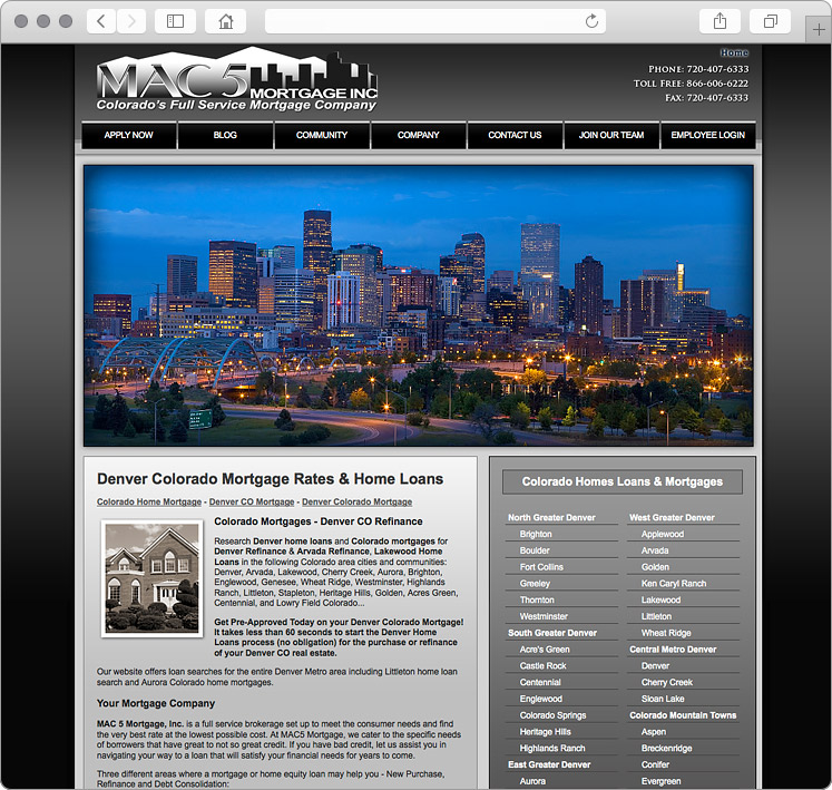 Denver Mortgage Homes Loans Website Design Denver Mortgage Homes Loans Website Design