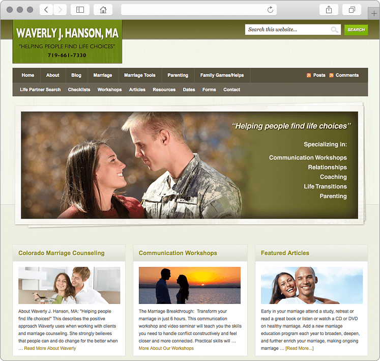 Marriage Counseling Life Coach Website Design