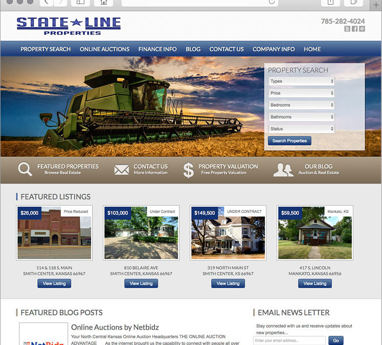 Responsive Kansas Real Estate for Sale and for Auction Website