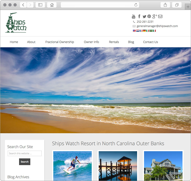 Outer Banks North Carolina Resort Real Estate Website Design