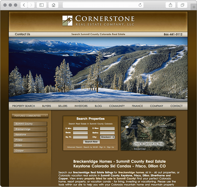 Summit County Colorado Real Estate Company Website Design