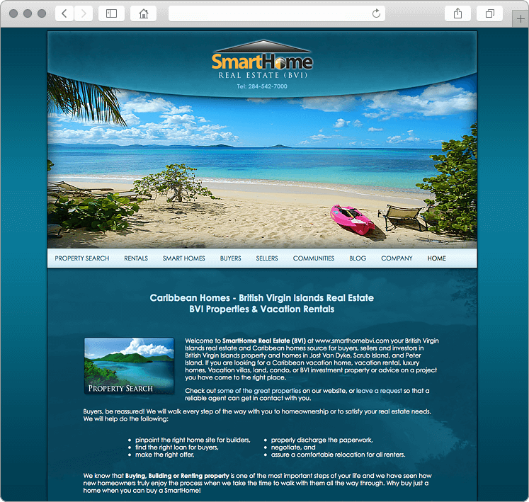 British Virgin Islands Real Estate Company Website Design