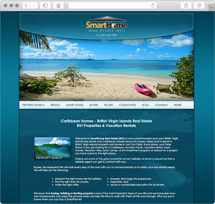British Virgin Islands Real Estate Company Website Design British Virgin Islands Real Estate Company Website Design