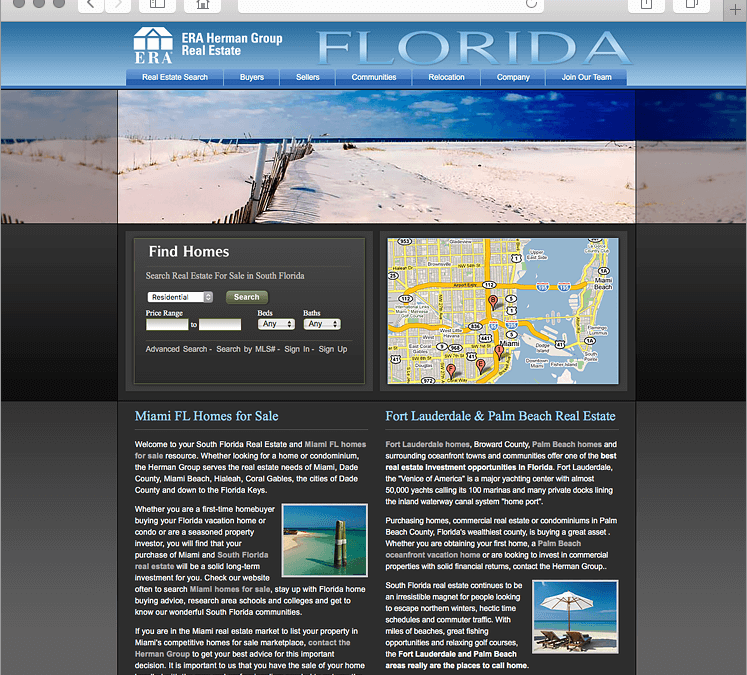 Fort Lauderdale and Miami Florida Real Estate Company Website