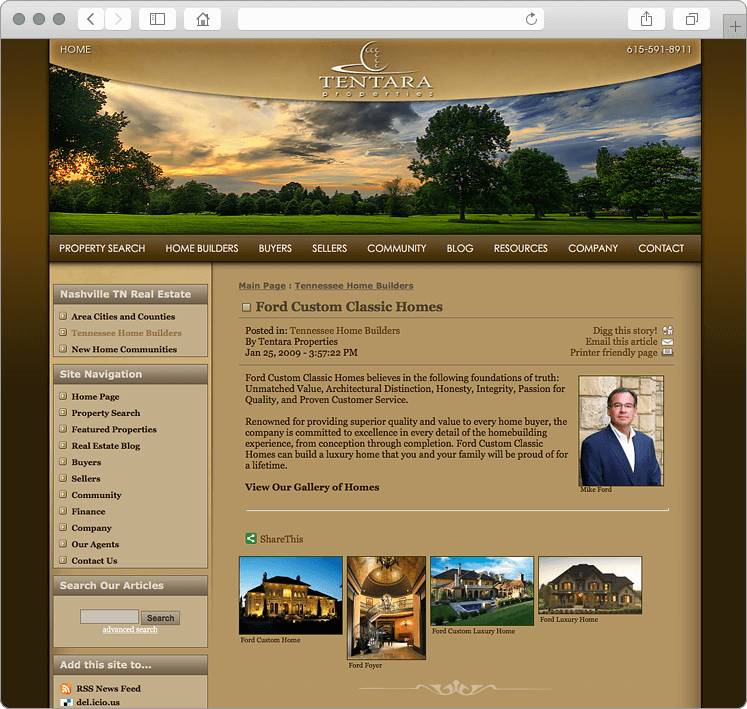 Tennessee Real Estate Company Website - Home Builder Galleries