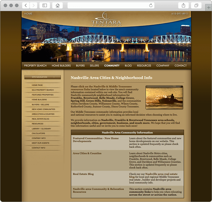 Tennessee Real Estate Company Website Community Section Tennessee Real Estate Company Website Community Section