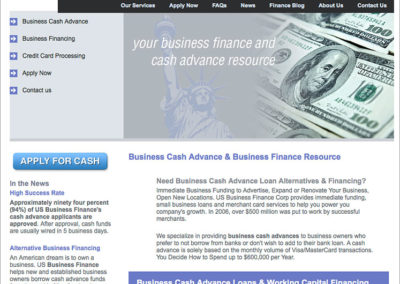 Cash Advance Business Finance Web Design