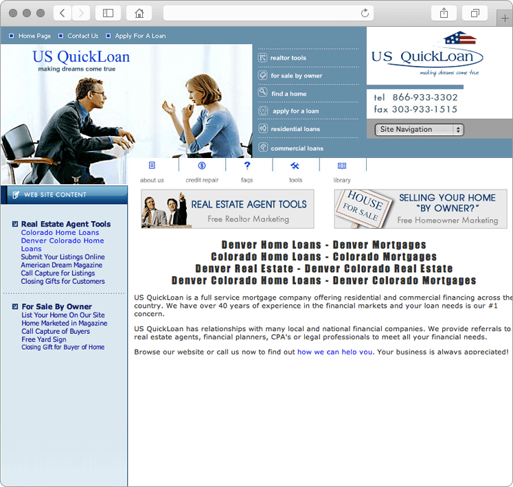 US Quick Loan Mortgage Company Website Design US Quick Loan Mortgage Company Website Design