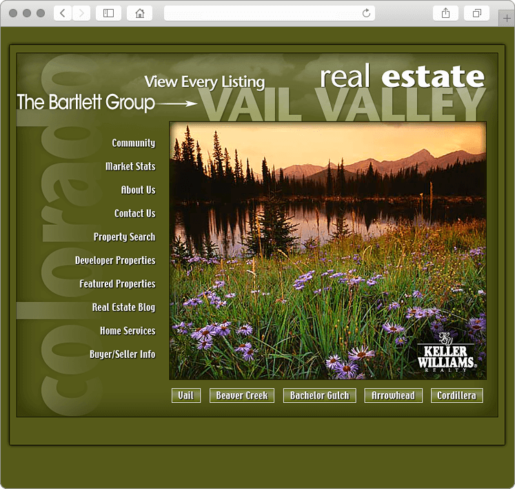 Vail Colorado Real Estate team Website Design