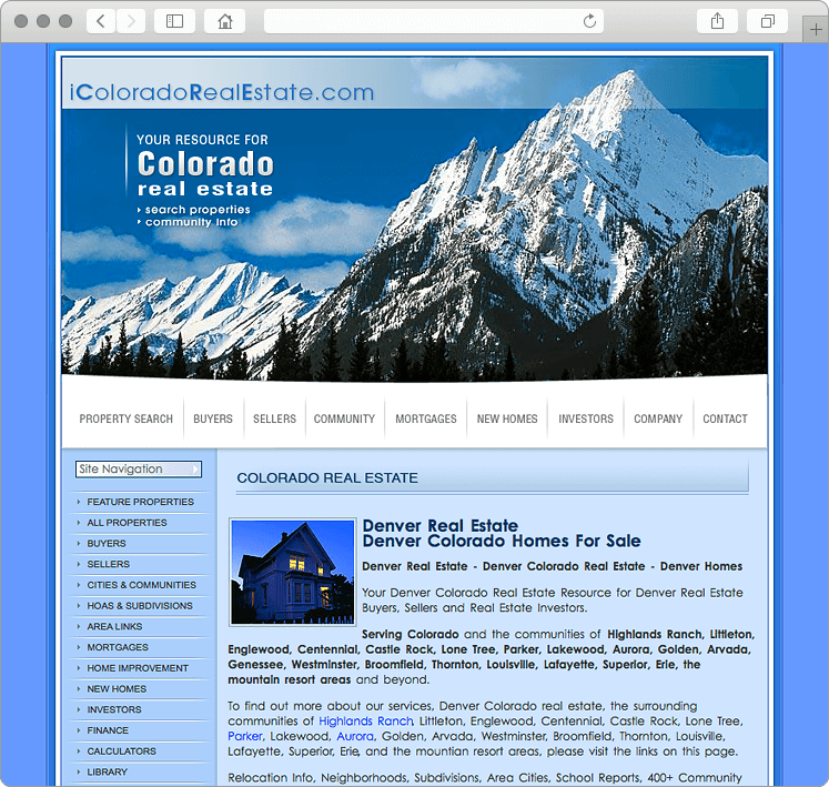 Colorado Custom Real Estate Website Design