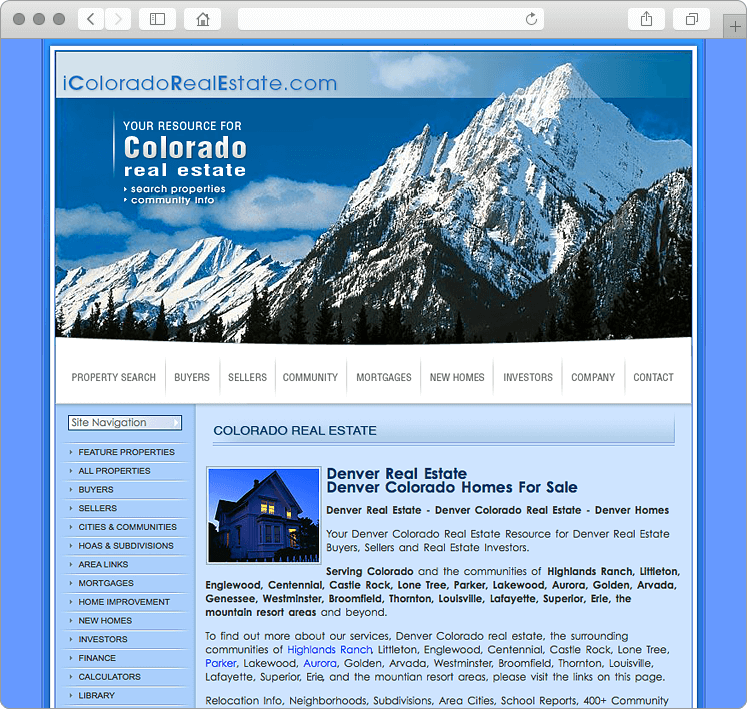 Colorado Custom Real Estate Website Design Colorado Custom Real Estate Website Design