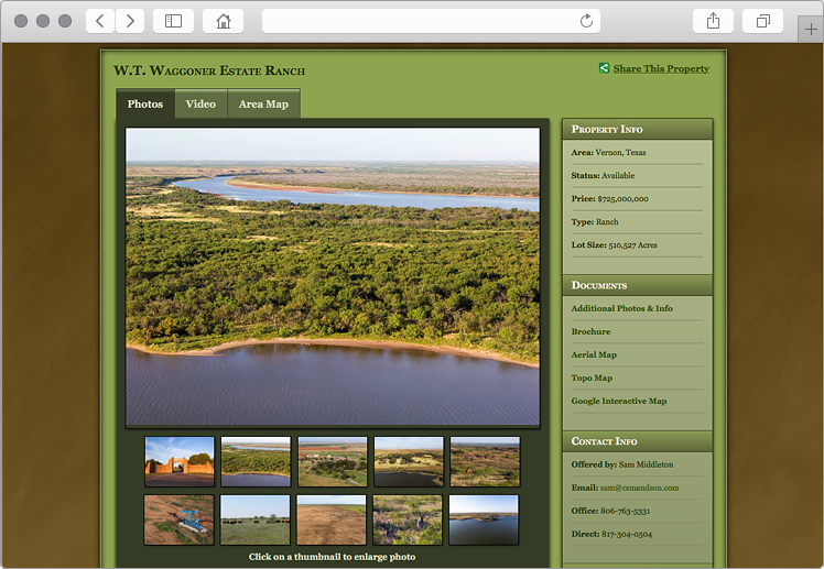 Custom Farm Land Ranch Website Featured Listing Tool